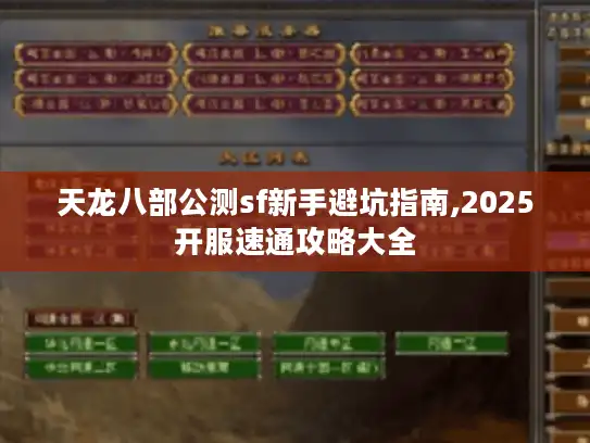 天龙八部公测sf新手避坑指南,2025开服速通攻略大全