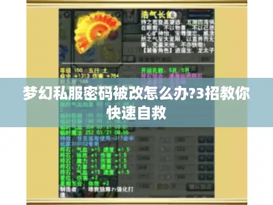 梦幻私服密码被改怎么办?3招教你快速自救