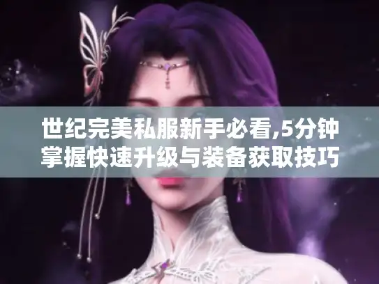 世纪完美私服新手必看,5分钟掌握快速升级与装备获取技巧