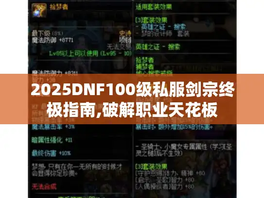 2025DNF100级私服剑宗终极指南,破解职业天花板 2025DNF100级私服剑宗终极指南,破解职业天花板