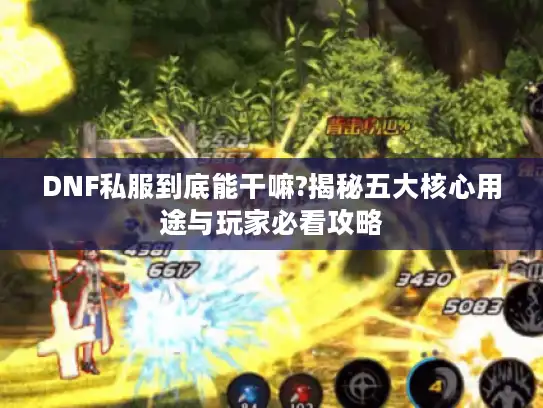 DNF私服到底能干嘛?揭秘五大核心用途与玩家必看攻略