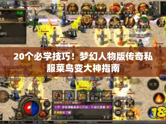 20个必学技巧！梦幻人物版传奇私服菜鸟变大神指南