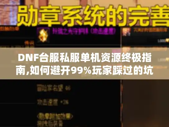 DNF台服私服单机资源终极指南,如何避开99%玩家踩过的坑