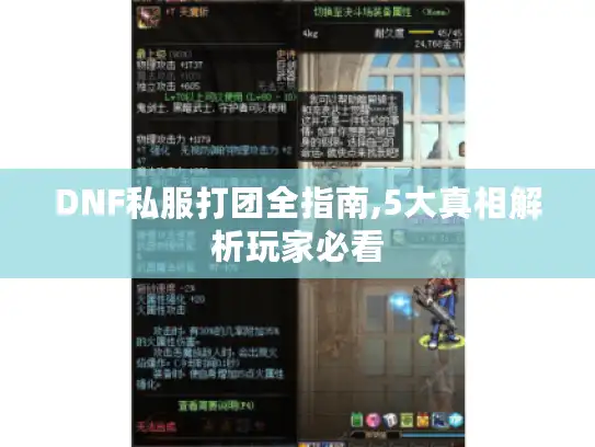 DNF私服打团全指南,5大真相解析玩家必看