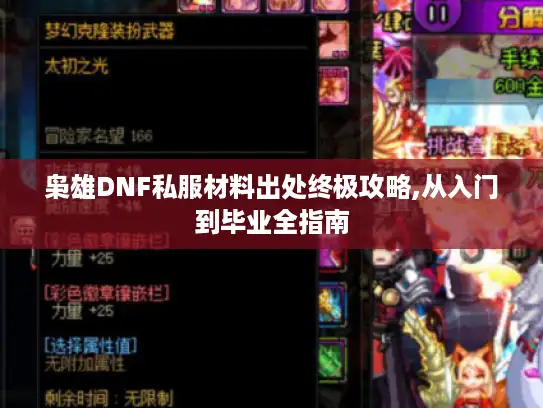 枭雄DNF私服材料出处终极攻略,从入门到毕业全指南
