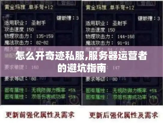 怎么开奇迹私服,服务器运营者的避坑指南 怎么开奇迹私服,服务器运营者的避坑指南