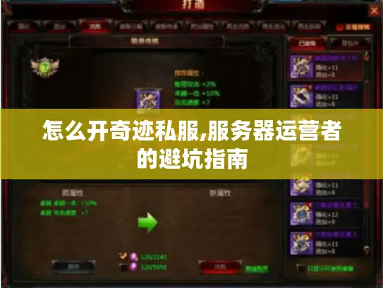 怎么开奇迹私服,服务器运营者的避坑指南 怎么开奇迹私服,服务器运营者的避坑指南