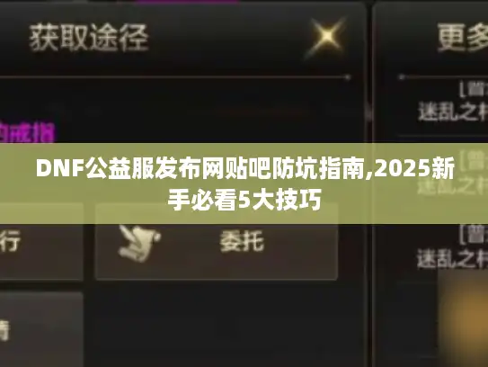 DNF公益服发布网贴吧防坑指南,2025新手必看5大技巧