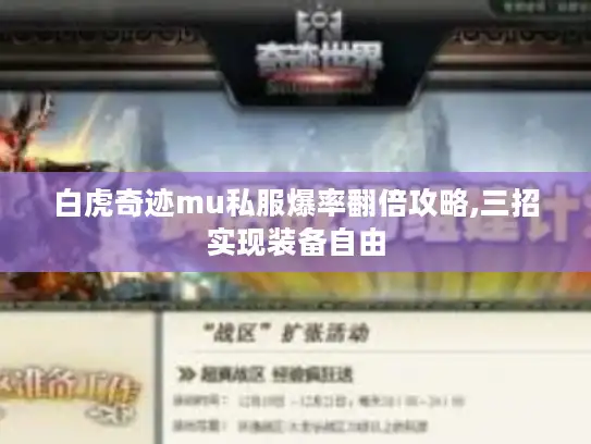 白虎奇迹mu私服爆率翻倍攻略,三招实现装备自由