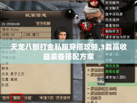 天龙八部打金私服穿搭攻略,3套高收益装备搭配方案