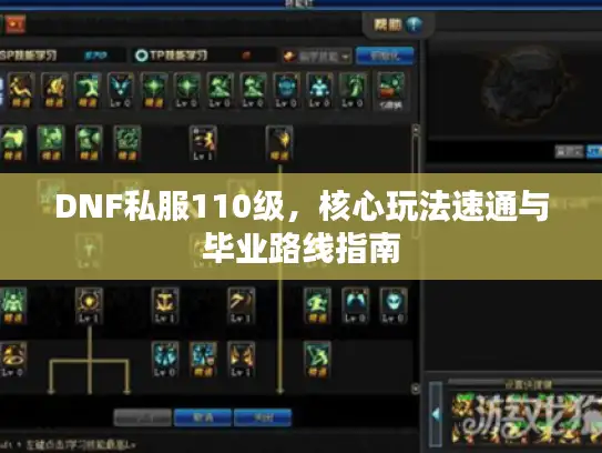 DNF私服110级,核心玩法速通与毕业路线指南 DNF私服110级,核心玩法速通与毕业路线指南
