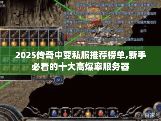 2025传奇中变私服推荐榜单,新手必看的十大高爆率服务器