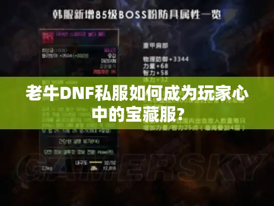 老牛DNF私服如何成为玩家心中的宝藏服?