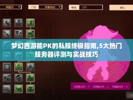 梦幻西游能PK的私服终极指南,5大热门服务器评测与实战技巧