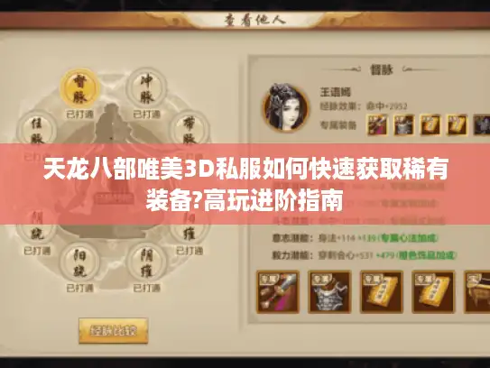 天龙八部唯美3D私服如何快速获取稀有装备?高玩进阶指南