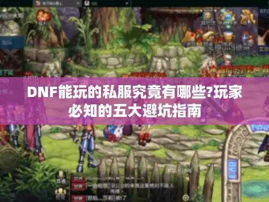 DNF能玩的私服究竟有哪些?玩家必知的五大避坑指南