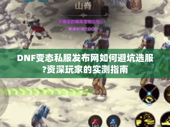 DNF变态私服发布网如何避坑选服?资深玩家的实测指南