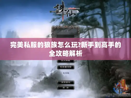完美私服的狼族怎么玩?新手到高手的全攻略解析