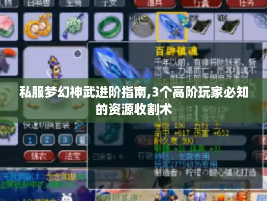 私服梦幻神武进阶指南,3个高阶玩家必知的资源收割术 私服梦幻神武进阶指南,3个高阶玩家必知的资源收割术