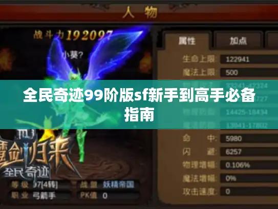 全民奇迹99阶版sf新手到高手必备指南