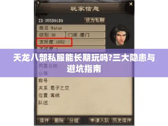 天龙八部私服能长期玩吗?三大隐患与避坑指南