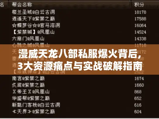 漫威天龙八部私服爆火背后,3大资源痛点与实战破解指南