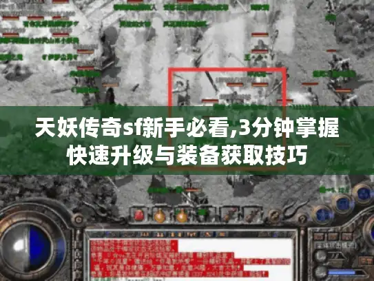 天妖传奇sf新手必看,3分钟掌握快速升级与装备获取技巧