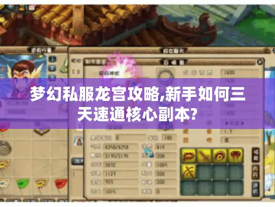 梦幻私服龙宫攻略,新手如何三天速通核心副本? 梦幻私服龙宫攻略,新手如何三天速通核心副本?