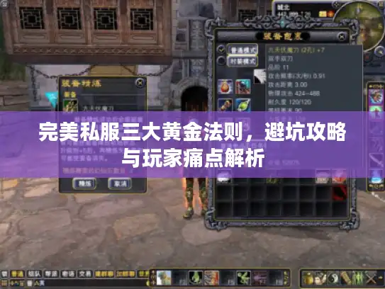 完美私服三大黄金法则，避坑攻略与玩家痛点解析
