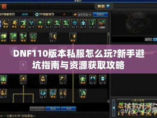 DNF110版本私服怎么玩?新手避坑指南与资源获取攻略 DNF110版本私服怎么玩?新手避坑指南与资源获取攻略