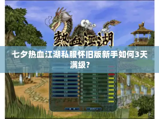 七夕热血江湖私服怀旧版新手如何3天满级? 七夕热血江湖私服怀旧版新手如何3天满级?