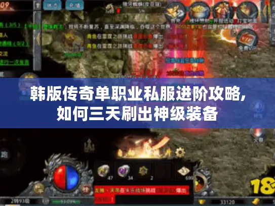 韩版传奇单职业私服进阶攻略,如何三天刷出神级装备