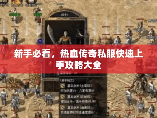 新手必看，热血传奇私服快速上手攻略大全
