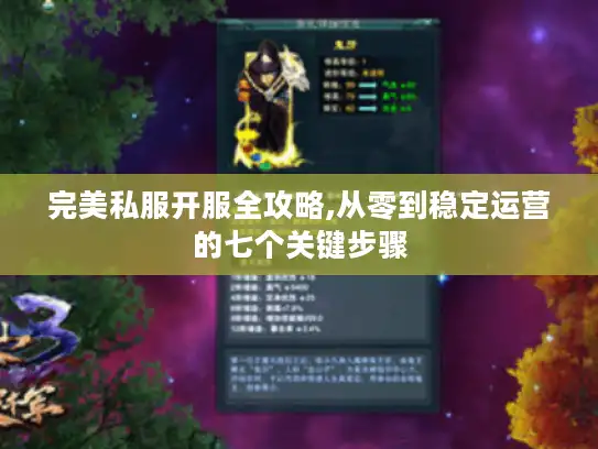 完美私服开服全攻略,从零到稳定运营的七个关键步骤