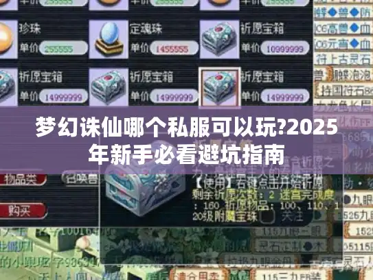 梦幻诛仙哪个私服可以玩?2025年新手必看避坑指南