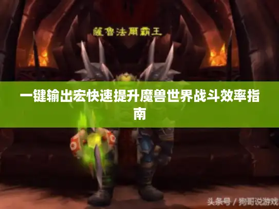 一键输出宏快速提升魔兽世界战斗效率指南