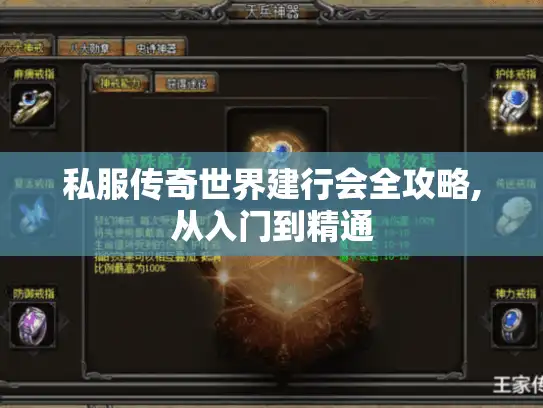 私服传奇世界建行会全攻略,从入门到精通 私服传奇世界建行会全攻略,从入门到精通