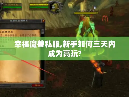 幸福魔兽私服,新手如何三天内成为高玩?