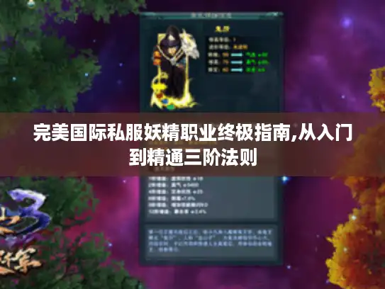 完美国际私服妖精职业终极指南,从入门到精通三阶法则