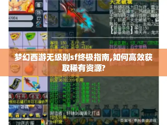 梦幻西游无级别sf终极指南,如何高效获取稀有资源? 梦幻西游无级别sf终极指南,如何高效获取稀有资源?