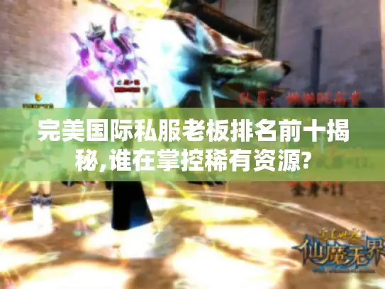完美国际私服老板排名前十揭秘,谁在掌控稀有资源?