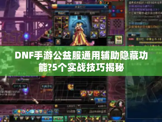 DNF手游公益服通用辅助隐藏功能?5个实战技巧揭秘