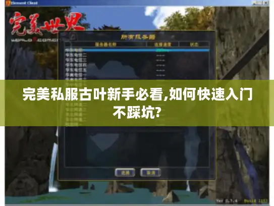 完美私服古叶新手必看,如何快速入门不踩坑?