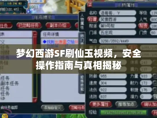 梦幻西游SF刷仙玉视频，安全操作指南与真相揭秘