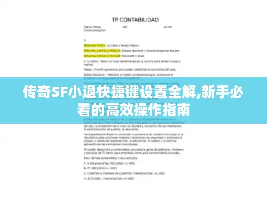 传奇SF小退快捷键设置全解,新手必看的高效操作指南
