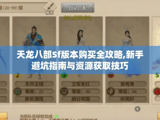 天龙八部Sf版本购买全攻略,新手避坑指南与资源获取技巧