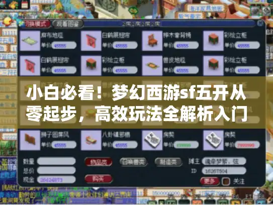 小白必看！梦幻西游sf五开从零起步，高效玩法全解析入门指南