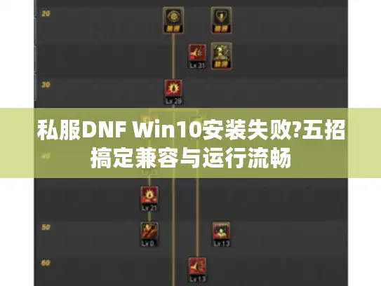 私服DNF Win10安装失败?五招搞定兼容与运行流畅 私服DNF Win10安装失败?五招搞定兼容与运行流畅