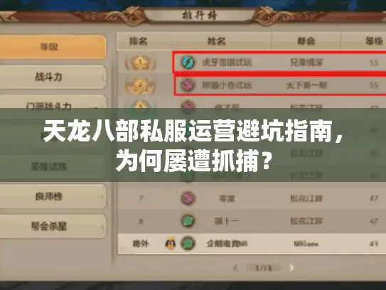 天龙八部私服运营避坑指南，为何屡遭抓捕？