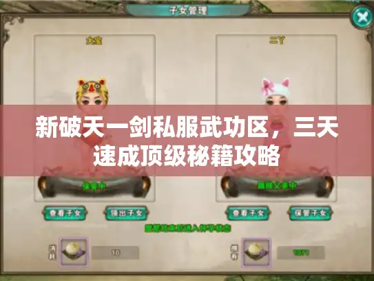 新破天一剑私服武功区,三天速成顶级秘籍攻略 新破天一剑私服武功区,三天速成顶级秘籍攻略
